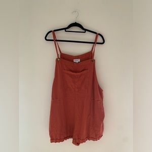 Flowy orange romper/overalls
